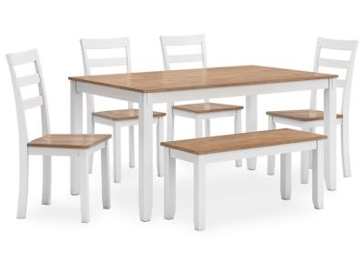 Signature Design by Ashley® Gesthaven 6 Piece Dining Set in Natural/White - D398-325