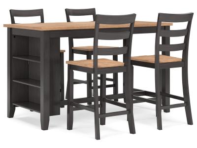 Signature Design by Ashley® Gesthaven Counter Height Dining Table and 4 Barstools - D396D2