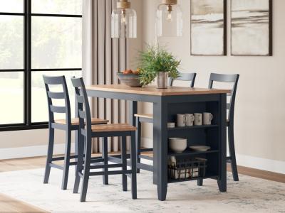 Signature Design by Ashley® Gesthaven Counter Height Dining Table and 4 Barstools - D399D2