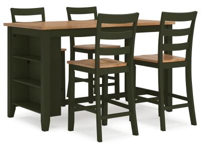 Signature Design by Ashley® Gesthaven Counter Height Dining Table and 4 Barstools - D401D2