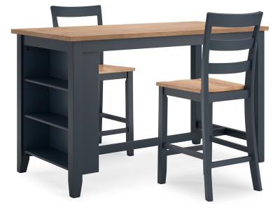 Signature Design by Ashley® Gesthaven Counter Height Dining Table and 2 Barstools - D399D3