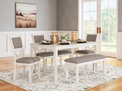 Signature Design by Ashley® Erinberg Dining Table and 4 Chairs and Bench (Set of 6) - D423-325