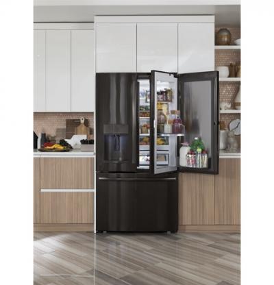 36" GE Profile 22.2 Cu. Ft. Counter-Depth French-Door Refrigerator With Door In Door And Hands-Free Autofill - PYD22KBLTS