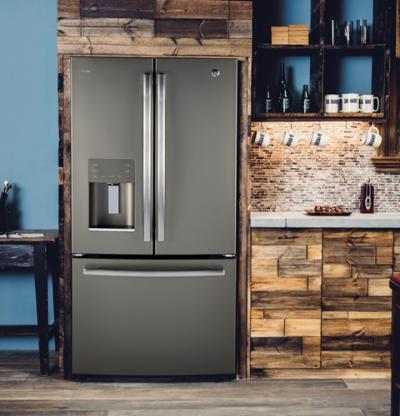 33" GE Profile 17.5 Cu. Ft. Counter Depth French Door Ice And Water Refrigerator - PYE18HMLKES