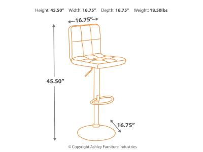 Signature Design by Ashley® Bellatier Adjustable Height Bar Stool (Set of 2) - D120-130X2