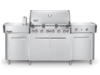 91" Weber Summit Series 6 Burner Liquid Propane Grill With Side Burner In Stainless Steel - Summit grill center LP (SS)