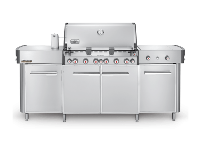 91" Weber Summit Series 6 Burner Natural Gas Grill With Side Burner In Stainless Steel - Summit grill center NG (SS)