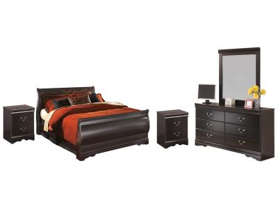 Signature Design by Ashley® Huey Vineyard Full Sleigh Bed with Mirrored Dresser and 2 Nightstands - B128B11