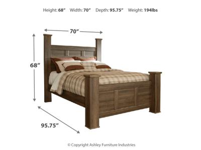 Signature Design by Ashley® Juararo Queen Poster Bed with Mirrored Dresser and 2 Nightstands - B251B17