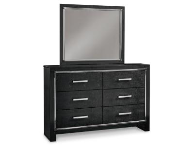 Signature Design by Ashley Kaydell Queen Upholstered Panel Bed Dresser Mirror and Nightstand - B1420B22