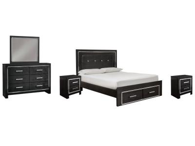 Signature Design by Ashley® Kaydell Queen Upholstered Panel Storage Bed, Dresser, Mirror and 2 Nightstands - B1420B27