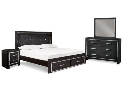 Signature Design by Ashley® Kaydell King Upholstered Panel Bed Dresser Mirror and Nightstand - B1420B25