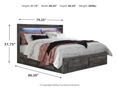 Signature Design by Ashley® Baystorm King Panel Storage Bed with Mirrored Dresser and Nightstand - B221B36