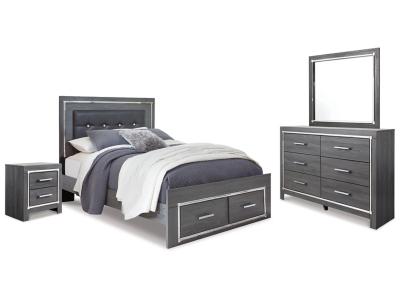 Signature Design by Ashley® Lodanna Queen Panel Storage Bed with Mirrored Dresser and Nightstand - B214B16