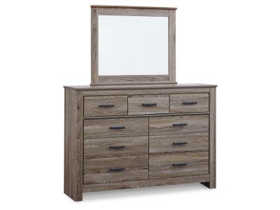 Signature Design by Ashley® Zelen Queen Panel Headboard Bed with Mirrored Dresser and Nightstand - B248B7