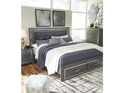 Signature Design by Ashley® Lodanna King Panel Storage Bed with Mirrored Dresser and Nightstand - B214B17