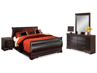 Signature Design by Ashley® Huey Vineyard Queen Bed with Mirrored Dresser and Nightstand - B128B16