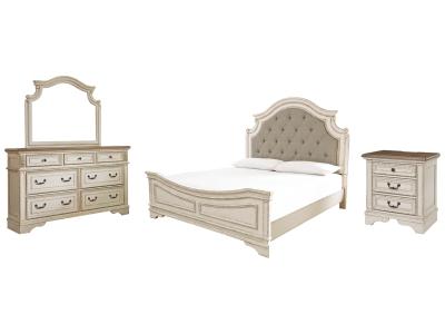 Signature Design by Ashley® Realyn King Bed with Mirrored Dresser and Nightstand - B743B23