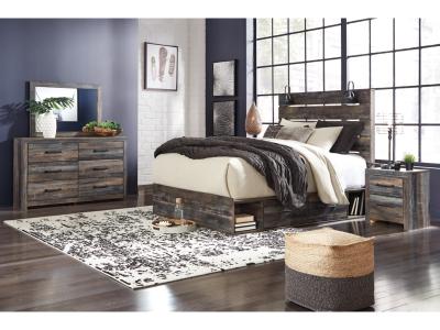 Signature Design by Ashley® Drystan King Panel Bed with Storage, Dresser, Mirror and Nightstand - B211B48