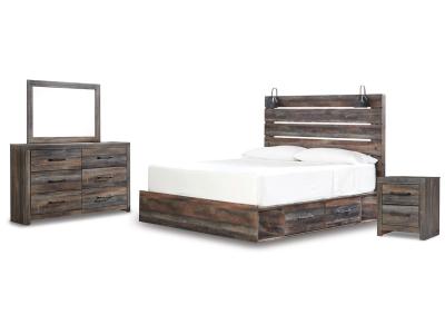 Signature Design by Ashley® Drystan King Panel Bed with Storage, Dresser, Mirror and Nightstand - B211B48