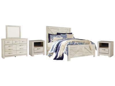 Signature Design by Ashley® Bellaby Queen Crossbuck Panel Bed, Dresser, Mirror and 2 Nightstands - B331B13