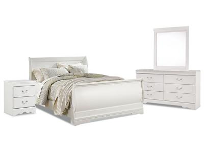 Signature Design by Ashley® Anarasia Queen Sleigh Bed, Dresser, Mirror and Nightstand - B129B9