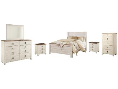 Signature Design by Ashley® Willowton Queen Panel Bed, Dresser, Mirror, Chest and 2 Nightstands - B267B34