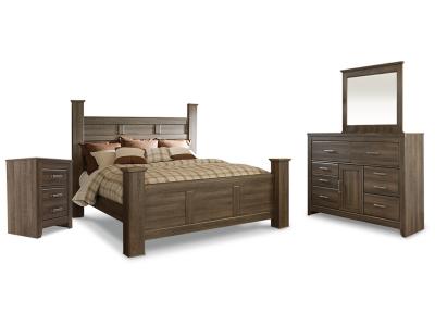 Signature Design by Ashley® Juararo King Poster Bed, Dresser, Mirror and Nightstand - B251B24