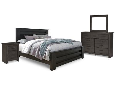 Signature Design by Ashley® Brinxton King Panel Bed, Dresser, Mirror and Nightstand - B249B8