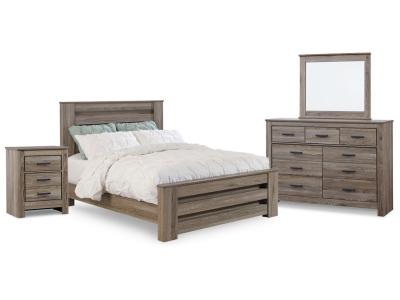 Signature Design by Ashley® Zelen Queen Panel Bed, Dresser, Mirror and Nightstand - B248B8