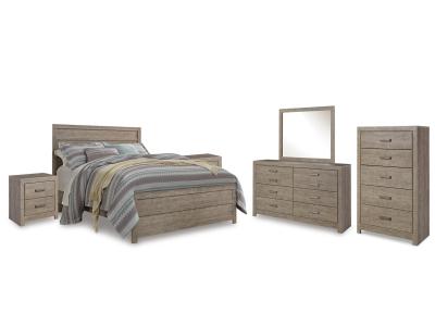 Signature Design by Ashley® Culverbach Queen Panel Bed with Dresser and Mirror, Chest and 2 Nightstands - B070B13
