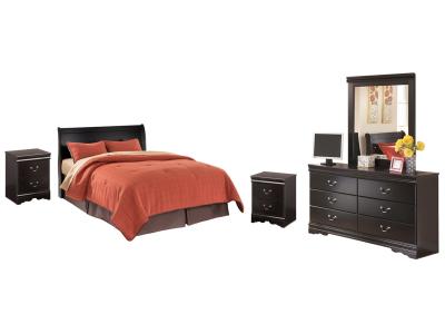 Signature Design by Ashley® Huey Vineyard Queen Sleigh Headboard with Dresser, Mirror and 2 Nightstands - B128B21