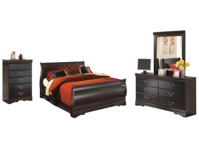 Signature Design by Ashley® Huey Vineyard Queen Sleigh Bed with Dresser, Mirror and Chest of Drawers - B128B23