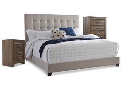 Signature Design by Ashley® Dolante Queen Upholstered Bed with Chest of Drawers and Nightstand - B130B7