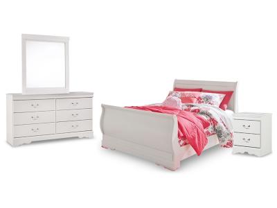 Signature Design by Ashley® Anarasia Full Sleigh Bed with Dresser, Mirror and Nightstand - B129B13