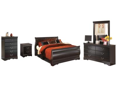 Signature Design by Ashley® Huey Vineyard Queen Sleigh Bed with Dresser, Mirror, Chest and Nightstand - B128B24