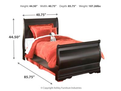 Signature Design by Ashley® Huey Vineyard Twin Sleigh Bed with Dresser and Mirror - B128B7