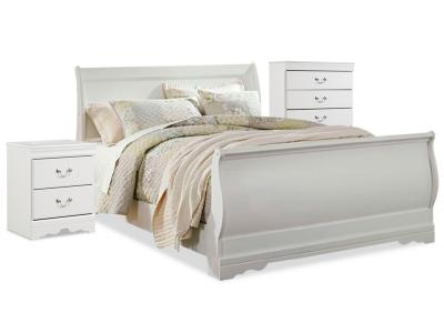 Signature Design by Ashley® Anarasia Queen Sleigh Bed with Chest of Drawers and Nightstand - B129B12
