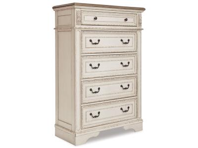 Signature Design by Ashley® Realyn California King Upholstered Bed, Dresser, Mirror and Chest - B743B25