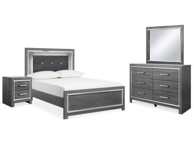 Signature Design by Ashley® Lodanna Full Upholstered Panel Bed, Dresser, Mirror, and Nightstand - B214B22