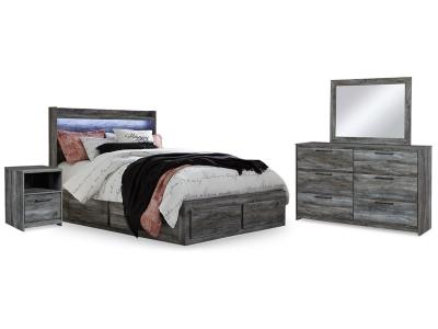 Signature Design by Ashley® Baystorm Queen Panel Bed with 2 Side Storage, Dresser, Mirror, and Nightstand - B221B43