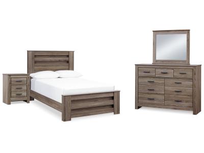 Signature Design by Ashley® Zelen Full Panel Bed, Dresser, Mirror, and Nightstand - B248B9