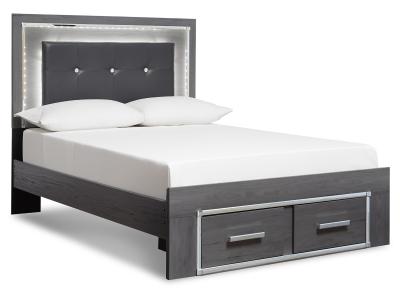 Signature Design by Ashley® Lodanna Full Upholstered Panel Storage Bed, Dresser, Mirror, and Nightstand - B214B23