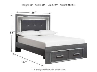 Signature Design by Ashley® Lodanna Full Upholstered Panel Storage Bed, Dresser, Mirror, and Nightstand - B214B23