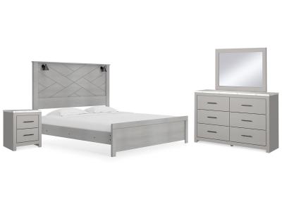 Signature Design by Ashley® Cottonburg King Panel Bed, Dresser, Mirror, and Nightstand - B1192B12