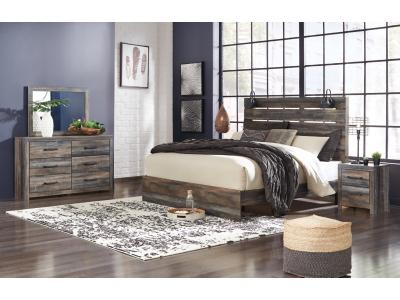 Signature Design by Ashley® Drystan King Panel Bed, Dresser, Mirror, and Nightstand - B211B59