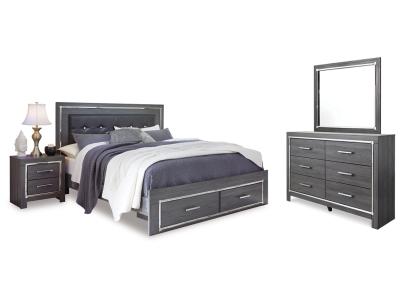 Signature Design by Ashley® Lodanna King Upholstered Storage Bed, Dresser, Mirror, and Nightstand - B214B24