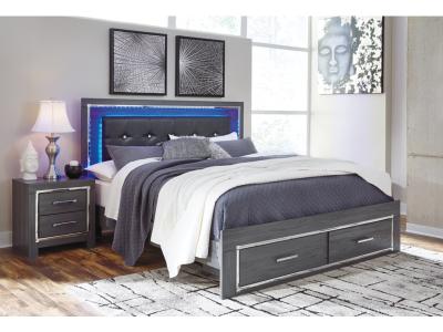 Signature Design by Ashley® Lodanna King Upholstered Storage Bed, Dresser, Mirror, and Nightstand - B214B24