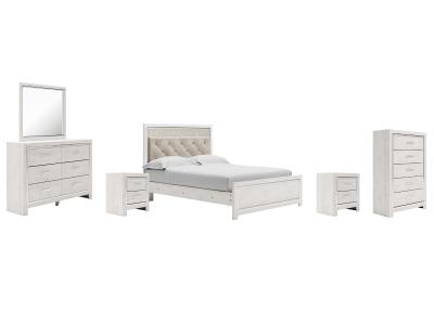 Signature Design by Ashley® Altyra Queen Upholstered Panel Bed, Dresser, Mirror, Chest and 2 Nightstands - B2640B36