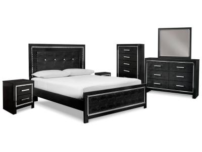 Signature Design by Ashley® Kaydell Queen Upholstered Panel Bed, Dresser, Mirror, Chest and 2 Nightstands - B1420B36
